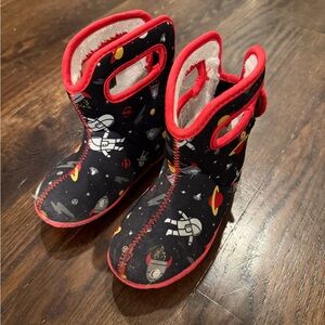 Space Adventure Kids Bogs Boots - Black and Red